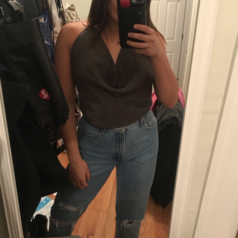 Silk cowl neck blouse